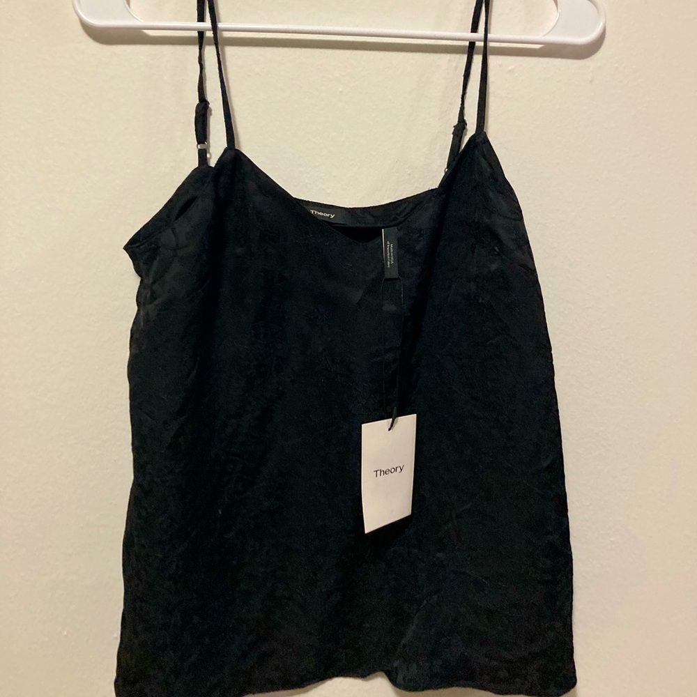 NWT Theory Black Patterned Tank Top